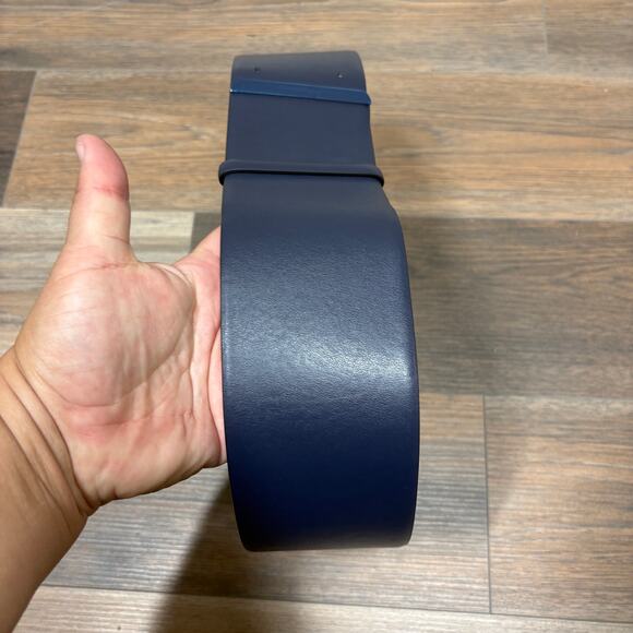 Salvatore Ferragamo Womens Wide Leather Belt Navy Oxford Blue Italy - Picture 4 of 7